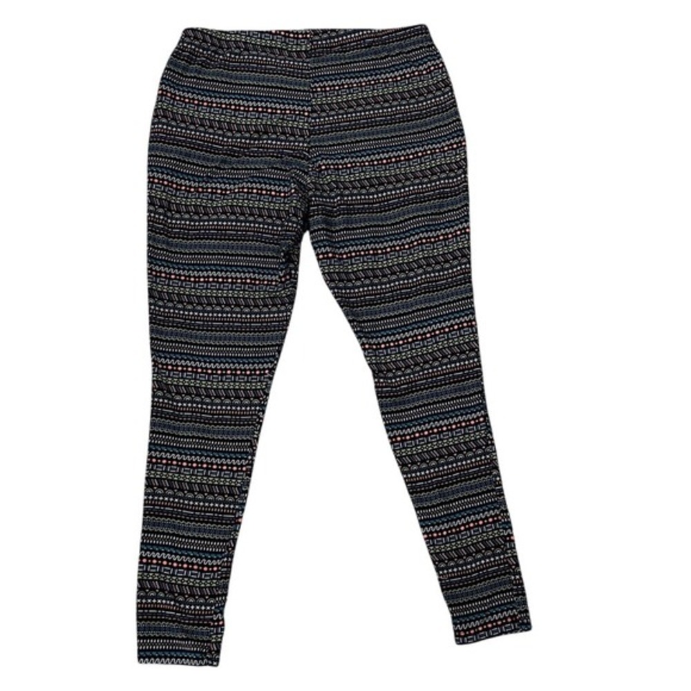 Torrid Women Size 2 Plus Black Geometric Tribal Print Cotton Stretch Leggings - Picture 4 of 5